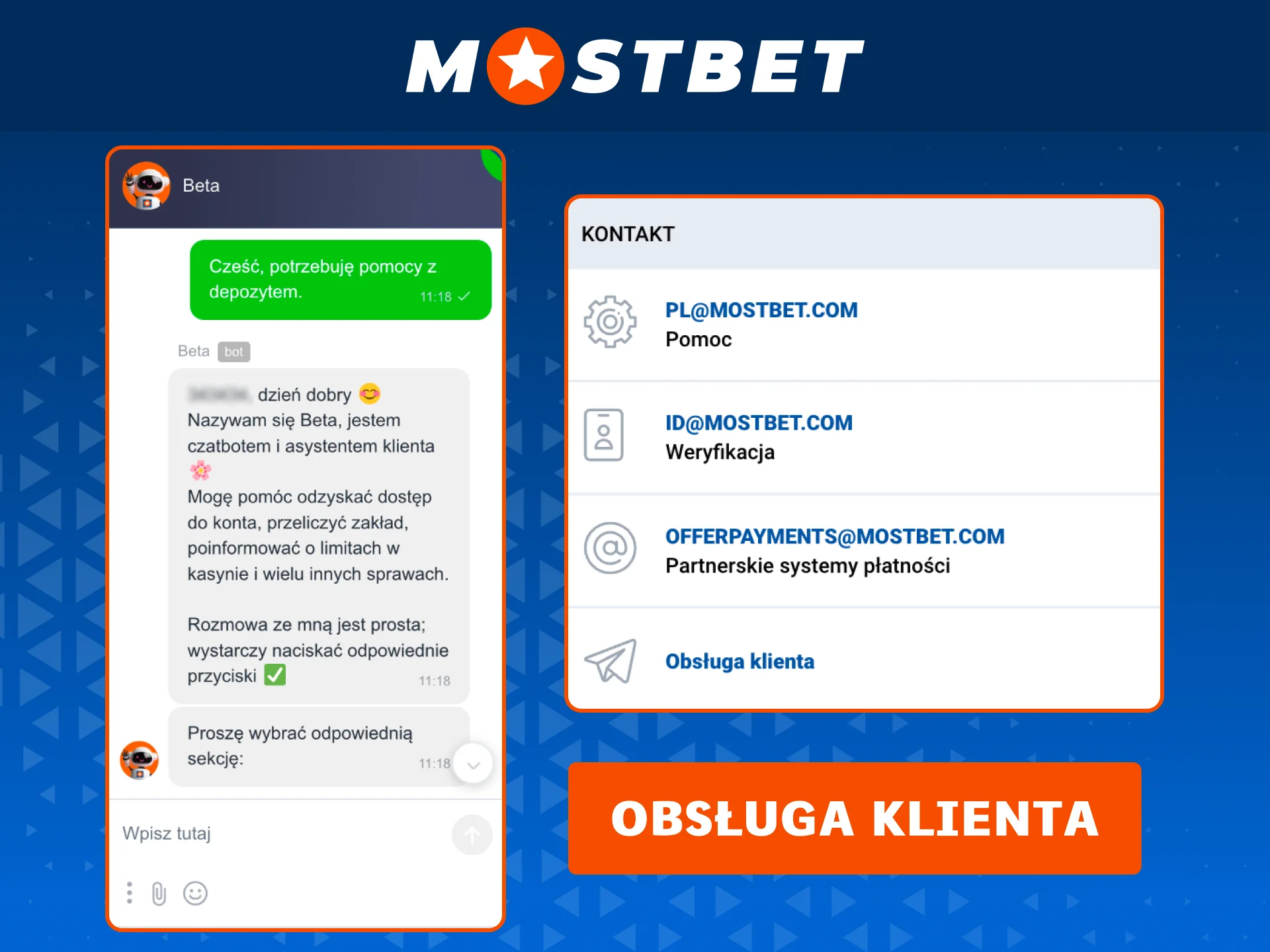 Mostbet oferuje wsparcie przez live chat, e-mail i Telegram dla wszystkich graczy.