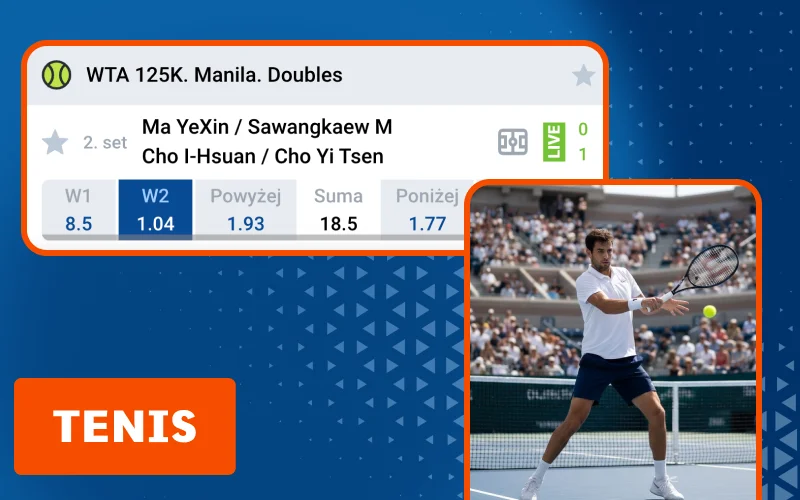 Obstawiaj tenis w Mostbet i typuj zwycięzcę meczu.
