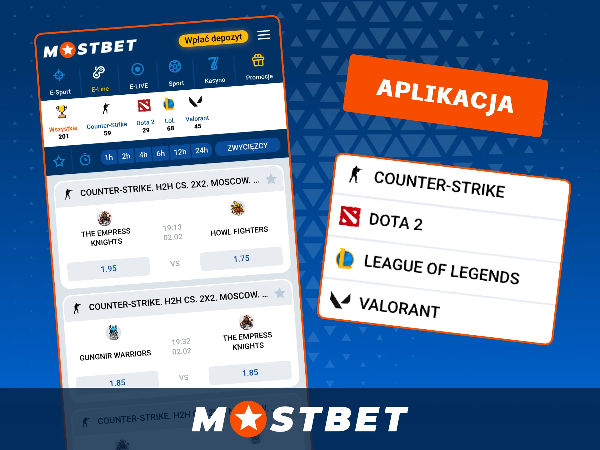 Mostbet umożliwia szybki dostęp do zakładów eSportowych z telefonu.
