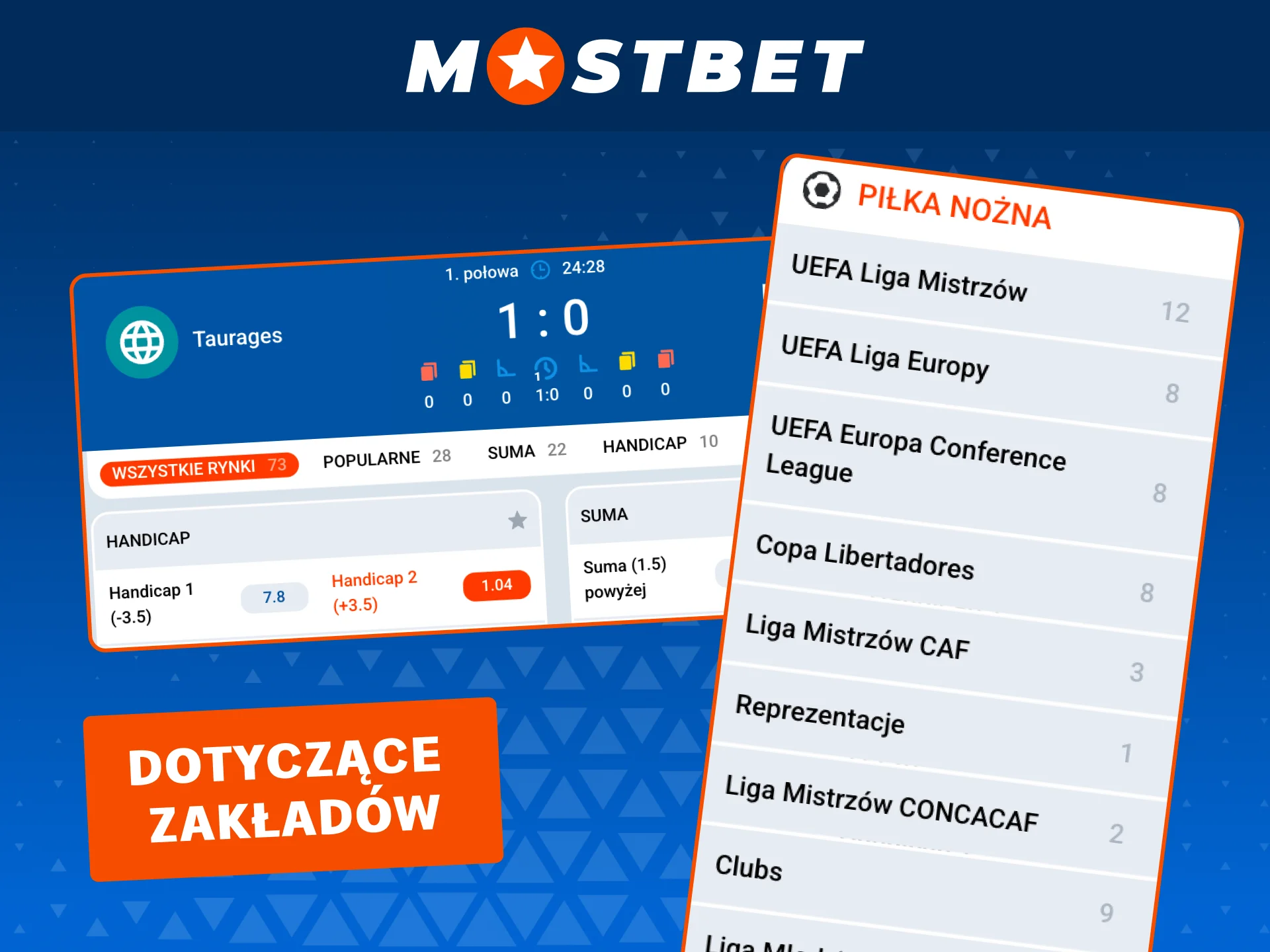 Wybieraj znane rozgrywki i obstawiaj piłkę nożną pewniej w Mostbet.