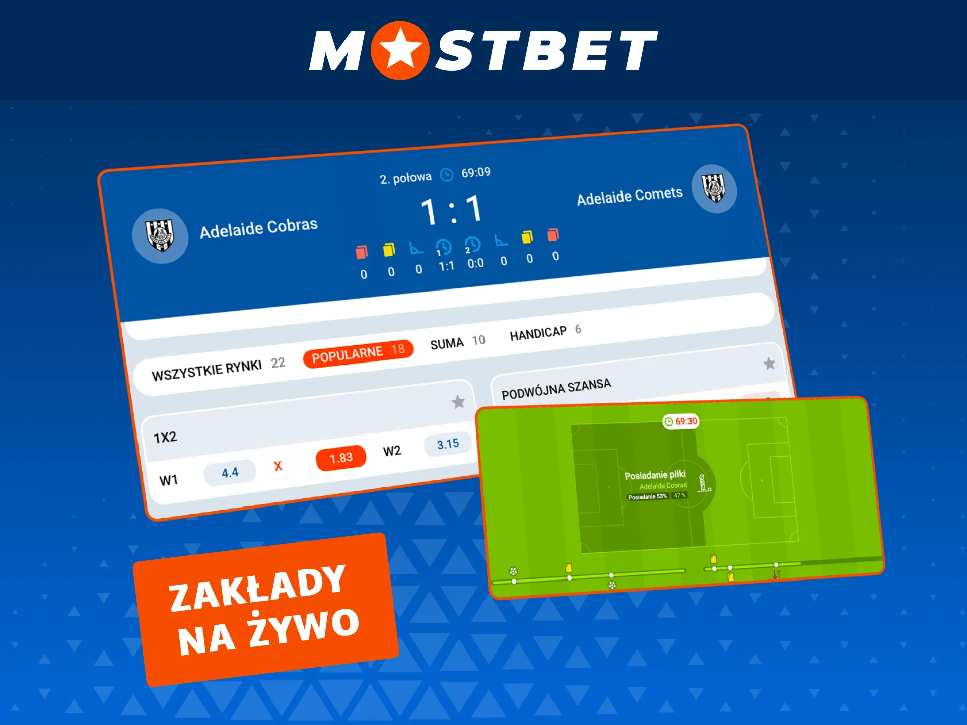 Obstawiaj piłkę nożną na żywo w Mostbet i reaguj na przebieg meczu w czasie rzeczywistym.